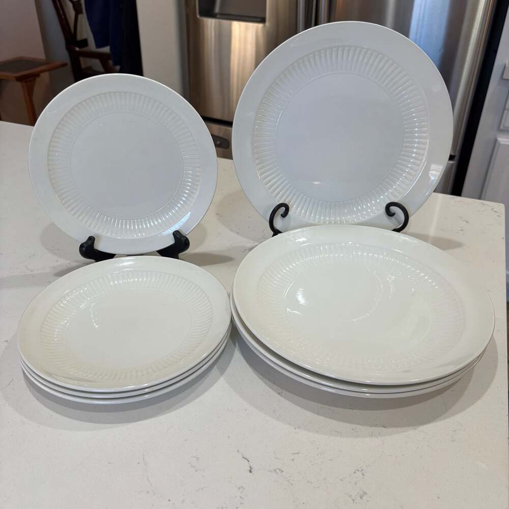 Adams Real English Ironstone Micratex White Ribbed Dinnerware Set
